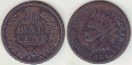 1884 USA 1 Cent A001450